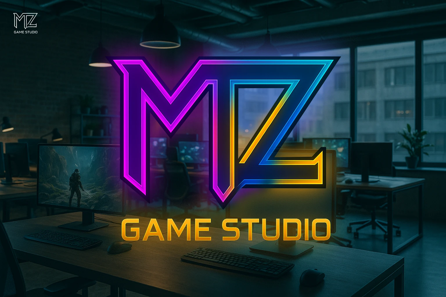 Logo-ul MTZ GAME Studio în studio